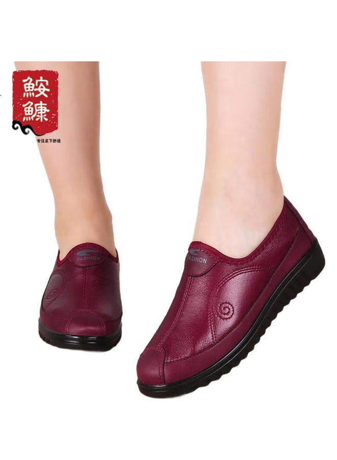 Anglerfish Old Beijing Cloth Shoes Mother Women'S Shoes Soft Bottom Breathable Soft Surface Middle-Aged And Elderly Lightweight Casual Round Toe Elderly Ak77701 Red 36 - Image 3