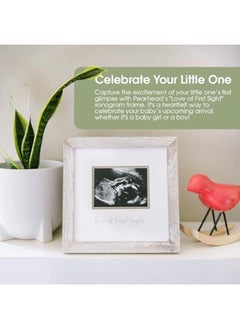 pearhead Rustic Sonogram Frame Love At First Sight Ultrasound Frame Gender Neutral Baby Nursery Decor For Baby Girl Or Baby Boy  - Image 3