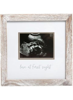 pearhead Rustic Sonogram Frame Love At First Sight Ultrasound Frame Gender Neutral Baby Nursery Decor For Baby Girl Or Baby Boy  - Image 1