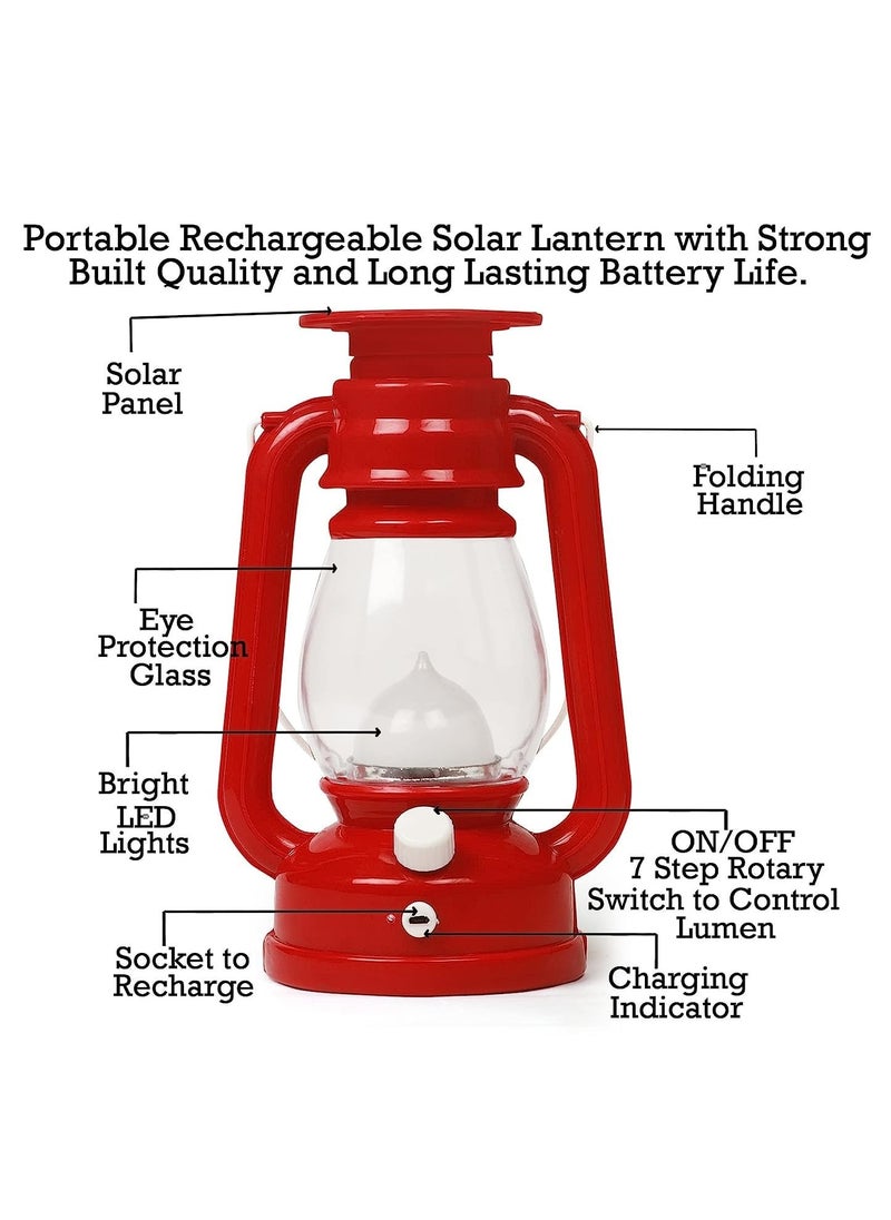 Petrichor Petrichor Emergency Light AC DC Portable Lantern Rechargeable LED Flameless Lantern with Dual Charging Support Battery and Solar Operated Electric Lantern for Gift Pack of 1 Multicolour  - Image 5