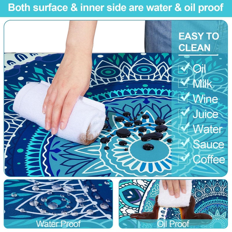 Play Tailor Picnic Table Cover with Bench Covers Camping Essentials Waterproof Windproof Camping Tablecloth with Drawstring Bag, Fitted Rectangle Tables and Seats, 72in, Air Superiority Blue - Image 3