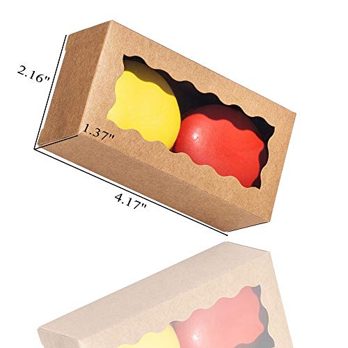 JCXGRVC small treat boxes with window - 100pcs candy box for chocolate & bakery treats Macaron Packaging for Wedding 4.17 x 2.16 x 1.37 inches macaron boxes for 2 - Image 2