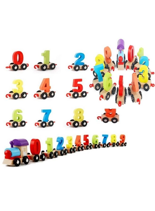 Famous Quality FAMOUS QUALITY Wooden Learning Toy Numbers Educational Play Train with Sliding Wheels, Pre School Learning Game for Kids 3 Years & Above  - Image 2