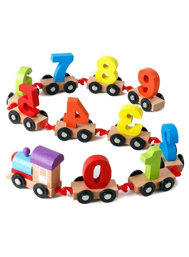 Famous Quality FAMOUS QUALITY Wooden Learning Toy Numbers Educational Play Train with Sliding Wheels, Pre School Learning Game for Kids 3 Years & Above  - Image 1