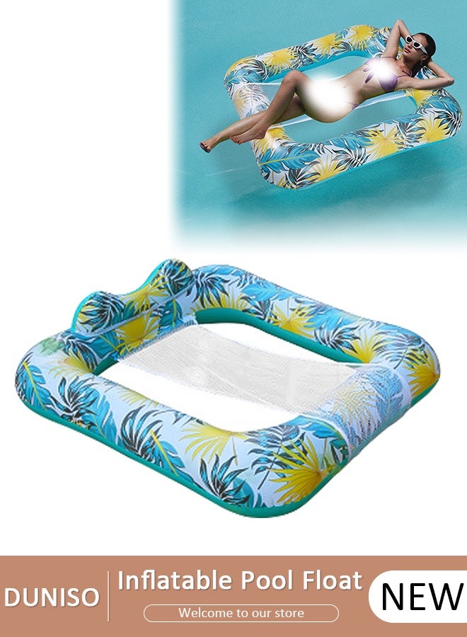 DUNISO عوامات حمام السباحة، عوامات حمام السباحة القابلة للنفخ للرجال والنساء، عوامات مائية قابلة للنفخ، عوامات حمام السباحة للكبار، كرسي استلقاء، سرير عائم، عوامات حمام السباحة المبردة، عوامات حفلات الصيف - Image 1
