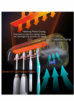 Generic UV Toothbrush Sanitizer Dryer Heating and Fan Drying Function UVC-LED Tooth Brush Cleaner Sterilizer Holder Wall Mounted Suitable for Oral-B  - Image 4