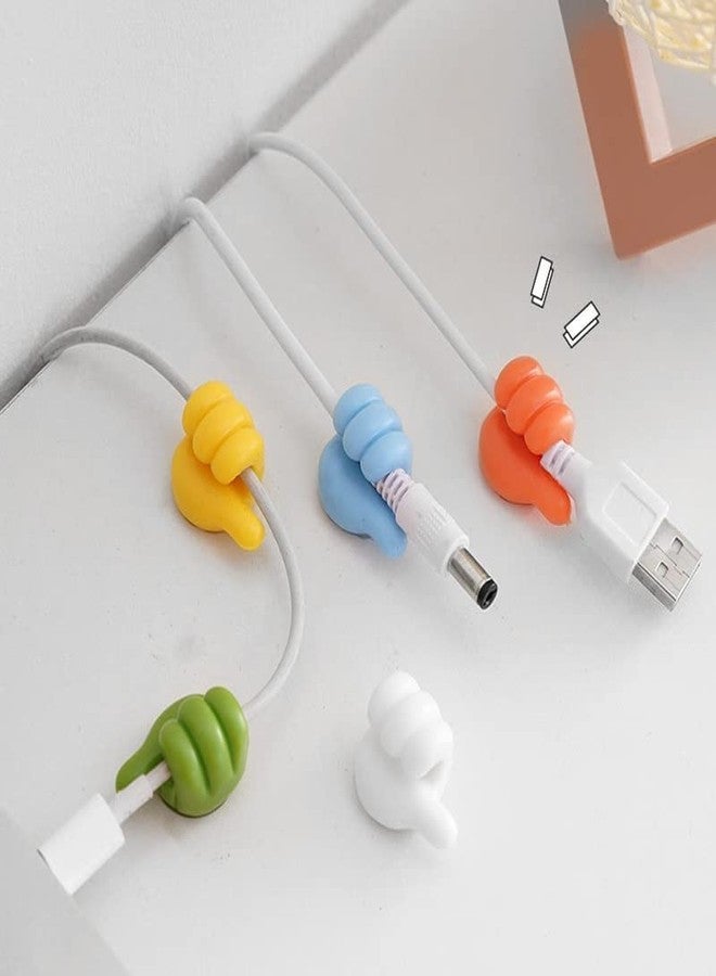 TEZURTH 5 Pc Silicone Thumb Wall Stick-on Hook Multipurpose Car Adhesive Cable Wire Clip Key Hanger Holder for Hanging Hangers Bedroom & Kitchen Accessories Items - BZ4517 - Image 1
