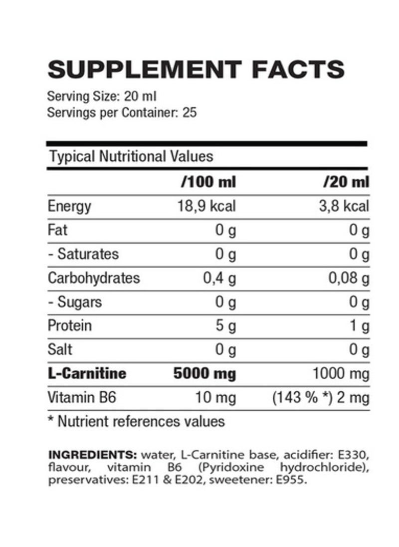 QNT - QNT L-Carnitine Pure 5000 Liquid Formula Raspberry Flavor 500ml - Image 1