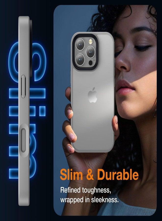 جراب Yriklso لهاتف iPhone 16 Pro Max، مقاوم للصدمات، حماية من السقوط بمعايير عسكرية، غطاء خلفي صلب رفيع وشفاف، رمادي - Image 5