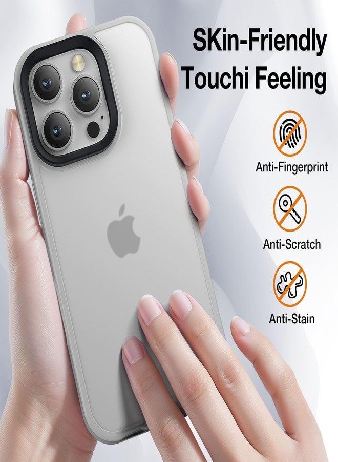 جراب Yriklso لهاتف iPhone 16 Pro Max، مقاوم للصدمات، حماية من السقوط بمعايير عسكرية، غطاء خلفي صلب رفيع وشفاف، رمادي - Image 4