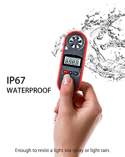 Wintact Handheld Anemometer, Digital Wind Speed Meter Gauge, Air Flow Velocity Tester with Measuring Wind Temperature 14℉ to 113℉ for HVAC Duct Outdoor Kite Boat Sailing Surfing (WT816A) - Image 3