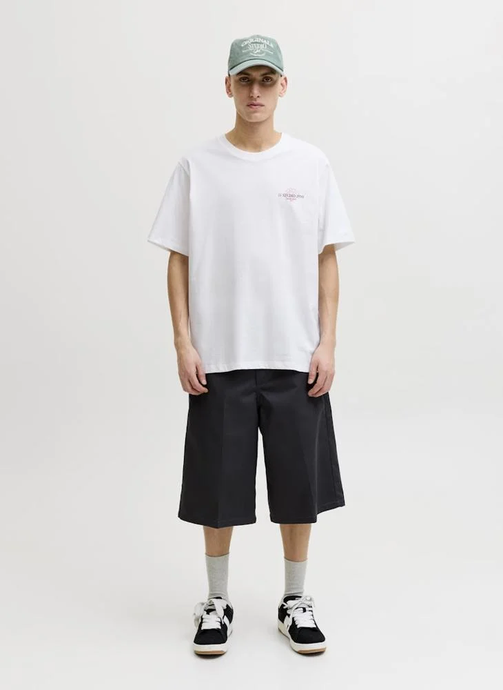 JACK & JONES Bright White Crew Neck LooseFit T-Shirt for Men | Best Price UAE