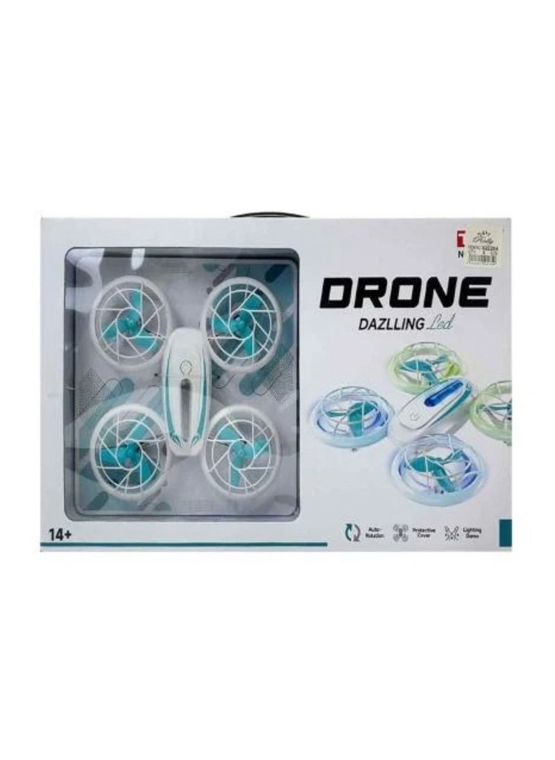 null - ‏Mini drone for kids, remote control helicopter with blue and green lights and 360 degree rotation, remote control drone with altitude stabilization and controller tracking mode - Image 1
