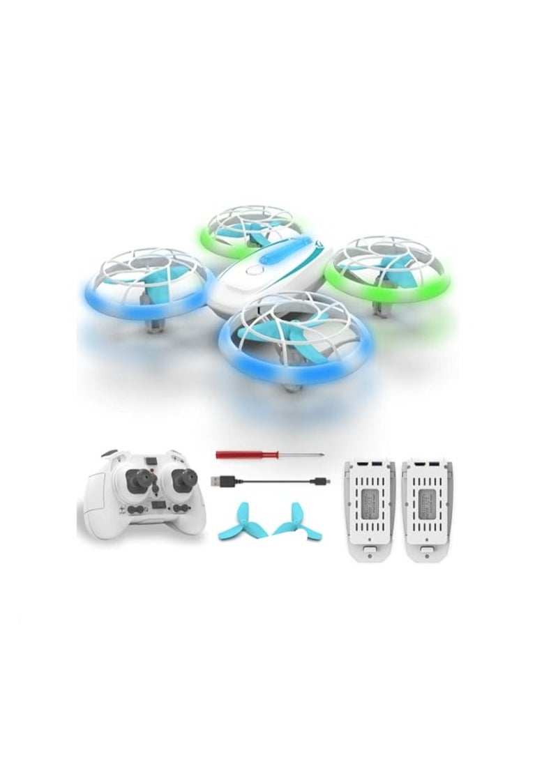 null - ‏Mini drone for kids, remote control helicopter with blue and green lights and 360 degree rotation, remote control drone with altitude stabilization and controller tracking mode - Image 1