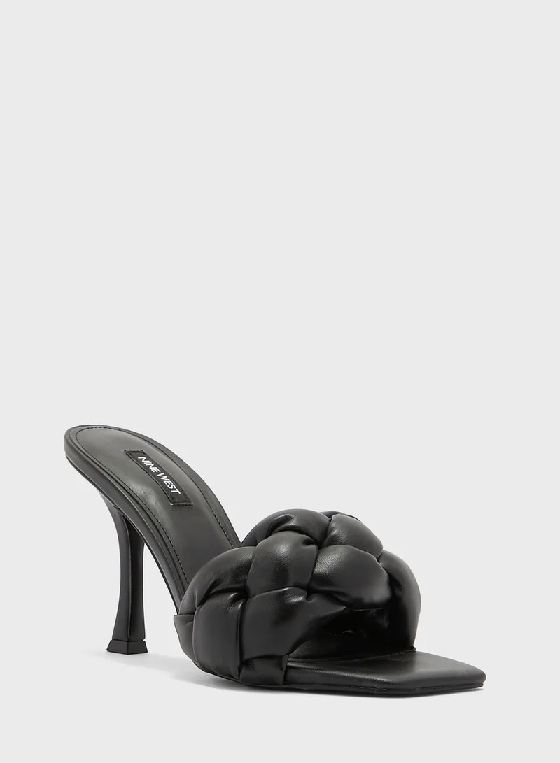 NINE WEST Quilted Faux Leather Heel Sandals