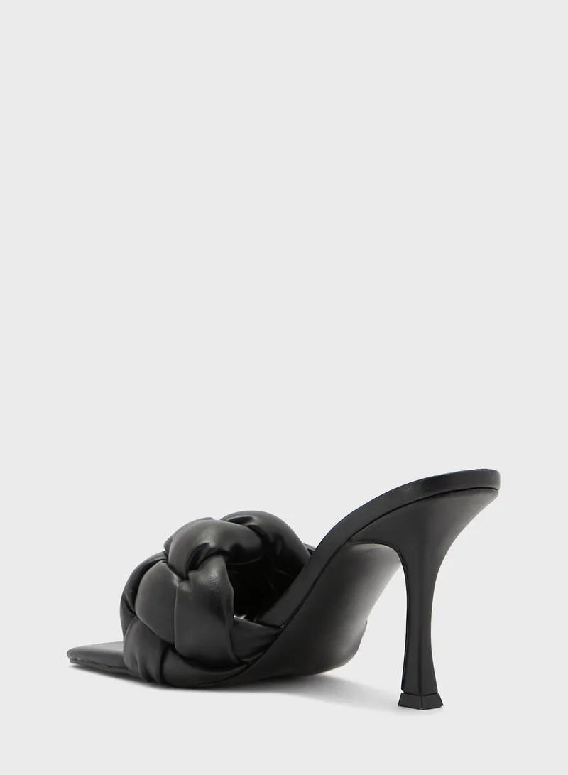 NINE WEST Quilted Faux Leather Heel Sandals
