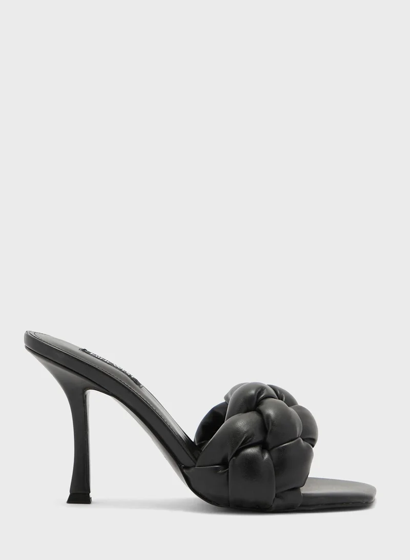 NINE WEST Quilted Faux Leather Heel Sandals