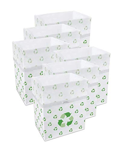 Clean Cubes 13 Gallon Disposable Pop-Up Trash Cans (6-Pack) with Fitted Bags – Foldable Garbage & Recycling Bins for Parties, Events & Kitchen (Recycle, 17" H x 13.5" W x 10" D) - Image 1