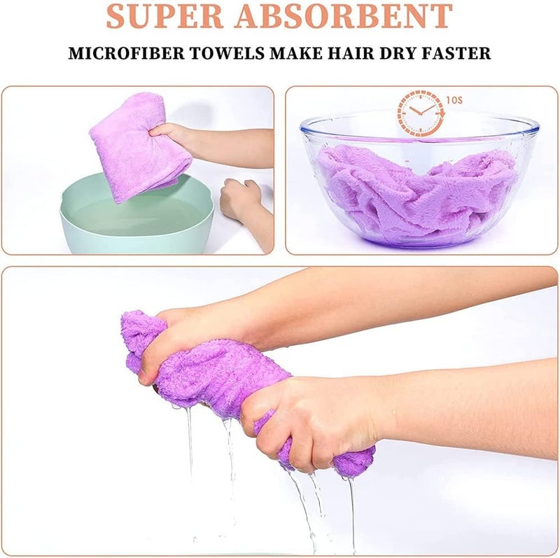 KASTWAVE Microfiber Hair Towel for Women Anti Frizz, Fast Drying Microfiber Hair Towel Wrap for Women Wet Curly Long Hair, Super Soft Hair Drying Towel (Purple) - Image 3