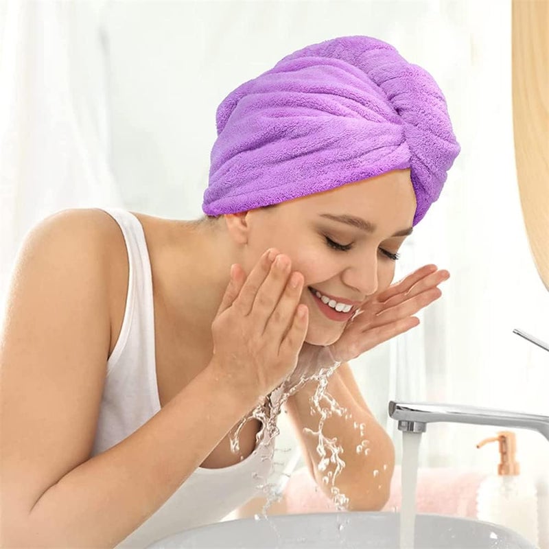 KASTWAVE Microfiber Hair Towel for Women Anti Frizz, Fast Drying Microfiber Hair Towel Wrap for Women Wet Curly Long Hair, Super Soft Hair Drying Towel (Purple) - Image 1