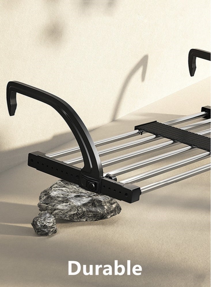 كوتيس 1 قطعة مجفف ملابس قابل للسحب تجفيف الملابس القطب الفولاذ المقاوم للصدأ أسود 110x32x29 سم - Image 3