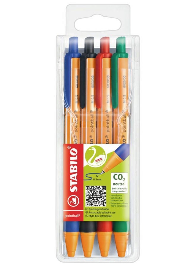 STABILO POINTBALL PEN WALLET OF 4 - Image 1