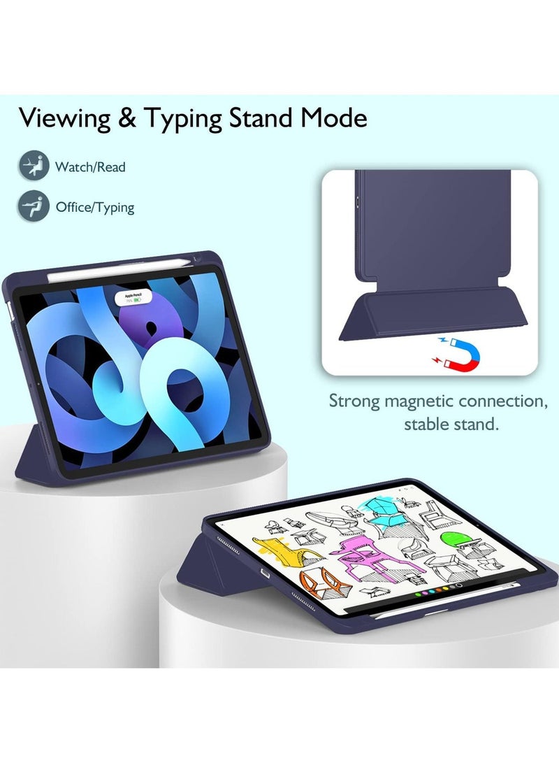 يوارب كينج iPad Air الجيل 6 مقاس 11 بوصة M2 (2024) / iPad Air 11 بوصة M3 (2025) ، iPad Air 5/4 (2022/2020 الخامس / الجيل الرابع 10.9 بوصة) حزمة هاتف محمول مع قلم ، غطاء لوحي رقيق للغاية ، لوحة خلفية TPU ناعمة ، التنبيه / النوم التلقائي - Image 4