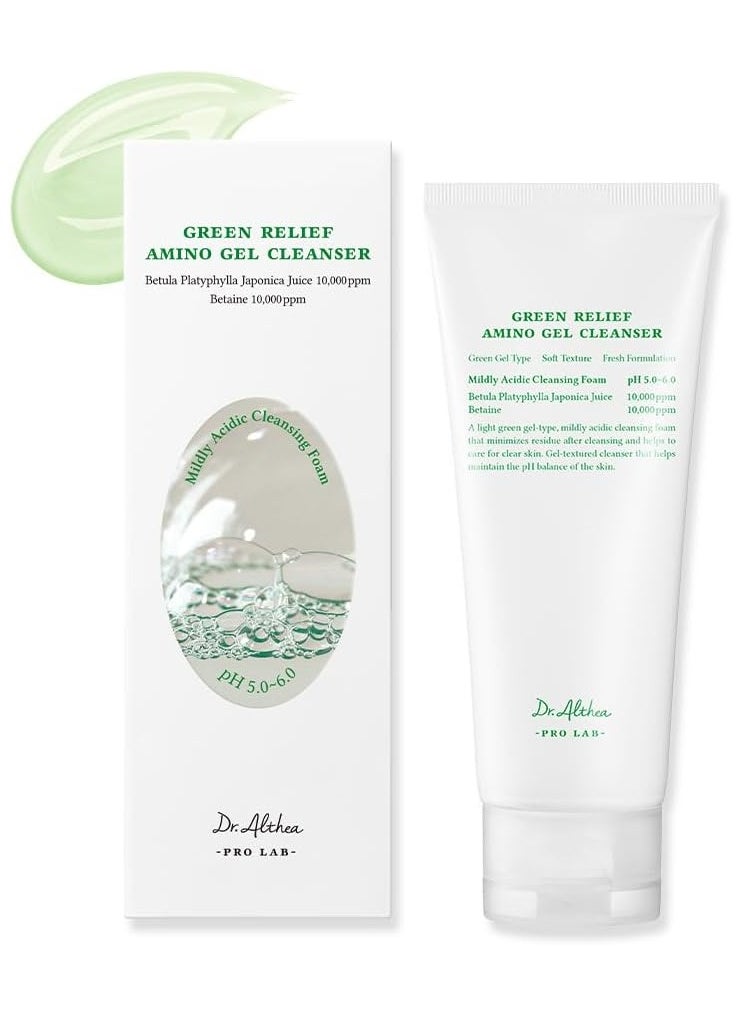 Dr.althea Green Relief Amino Gel Cleanser | Lightweight & Hydrating Makeup Remover | Daily Face Wash with Hyaluronic Acid | Korean Vegan Skincare for All Skin Types | 3.38 Fl Oz  - Image 1