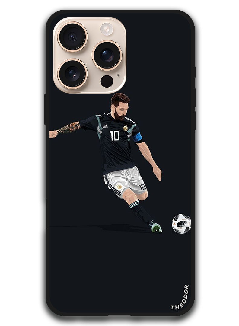 Theodor Protective Case Anti Scratch Shock Proof Bumper Cover For iPhone 16 Pro (6.3)-inch Messi - Image 1