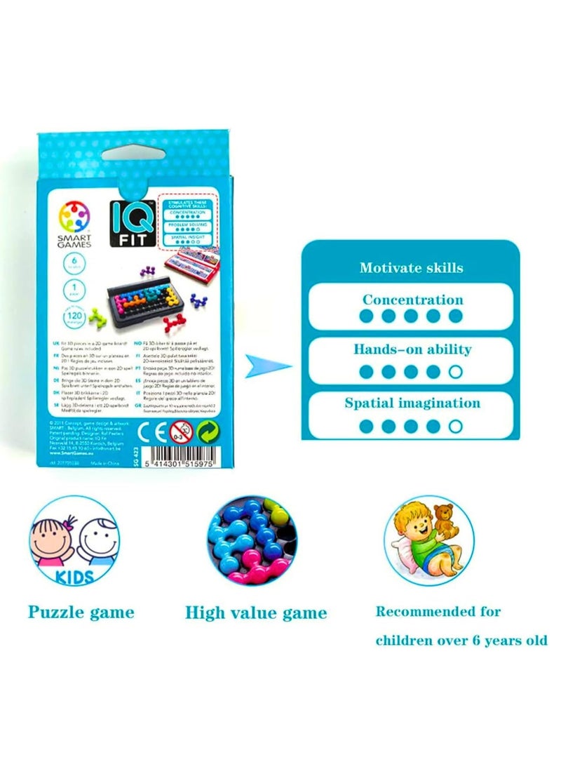 MAGIC VAULT - IQ Fit 3D Travel Game Cognitive Skill Building Brain Teaser for Kids & Adults  120 Challenges in Travel Friendly Case  Educational Puzzle Toy for Ages 6+ - Image 1