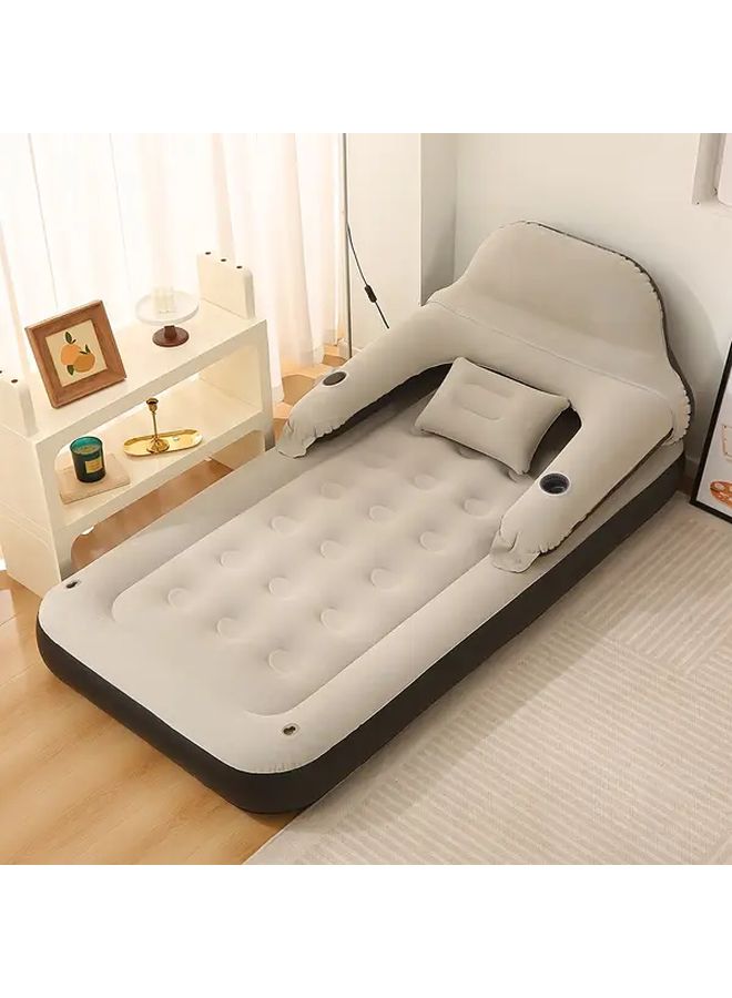 Twin Air Mattress Inflatable Bed with Headboard and Pillows for Indoor Outdoor Camping - Image 2