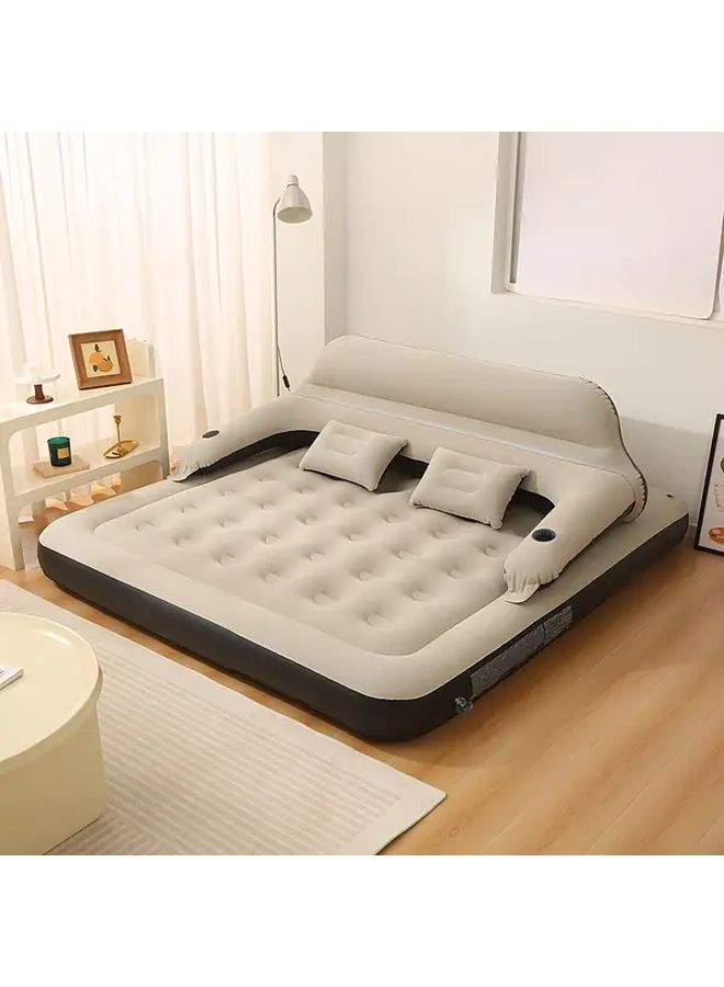 Twin Air Mattress Inflatable Bed with Headboard and Pillows for Indoor Outdoor Camping - Image 4