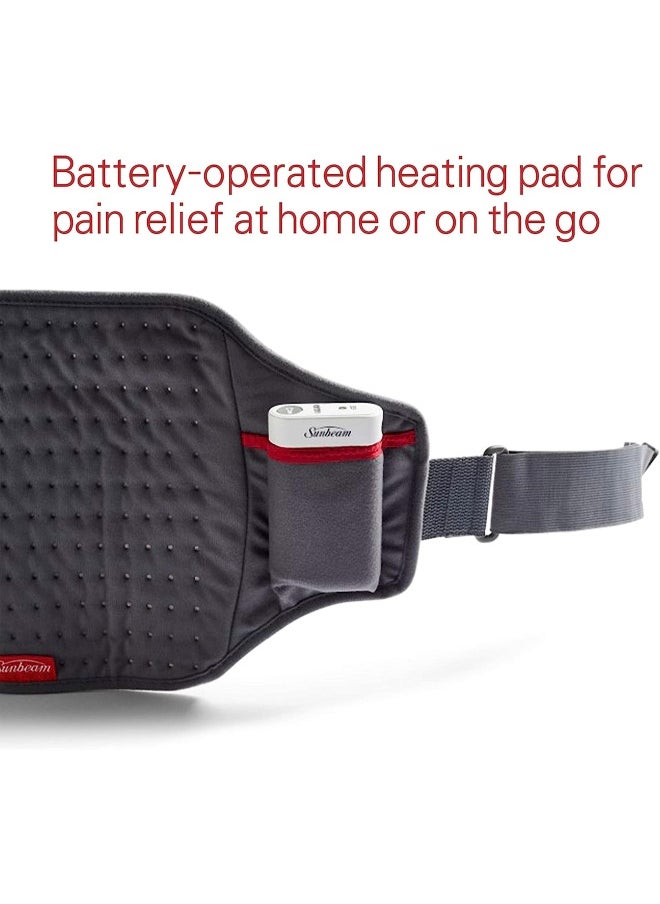 Sunbeam - Cordless Heating Pad  Rechargeable  Portable  9.5 X 12  Pain Relief For Back  Shoulder  And Cramps  Slate Grey - Image 1