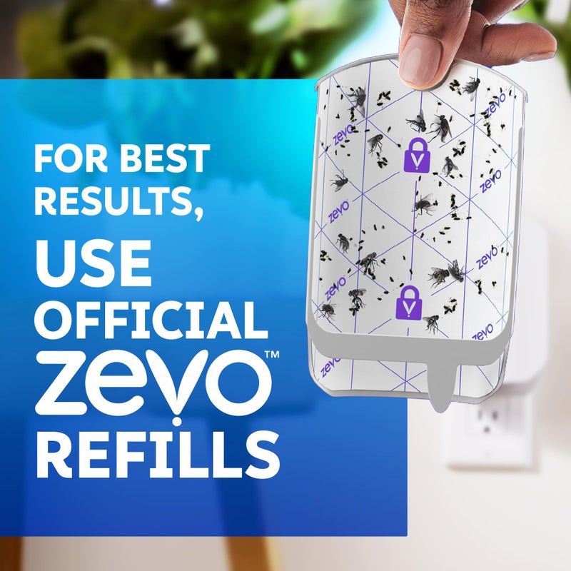 Zevo Flying Insect Trap Official Refill Cartridges - Fits Both Zevo Trap & MAX Indoor Fly Trap - Authentic Trap+Lock Technology to Catch Gnats, House & Fruit Flys (4 Official Refill Cartridges) - Image 3