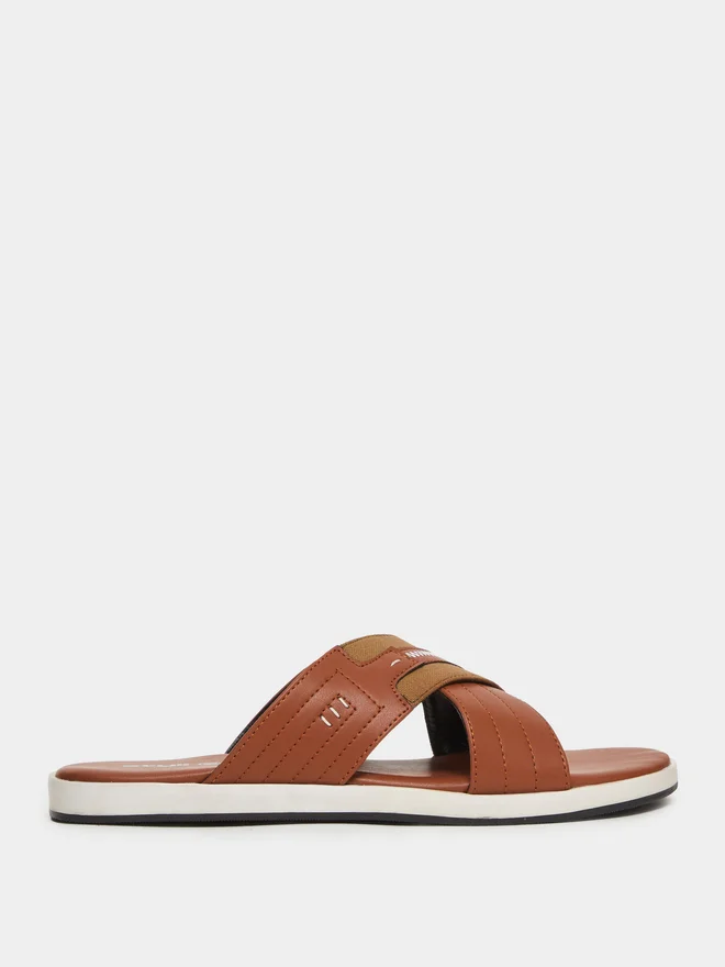 Styli Men Cross Strap Comfort Sandals