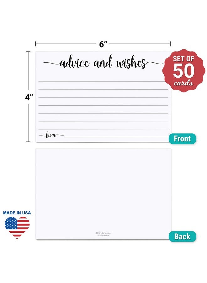 321 دن بطاقات نصائح وأمنيات (50 بطاقة) 4 × 6 بوصات بيضاء فارغة تمنيات طيبة لحفلات الزفاف والعرائس والسيد والسيدة والتقاعد وحفلات استقبال المولود - كلمات حكيمة - صنع في الولايات المتحدة الأمريكية - Image 2