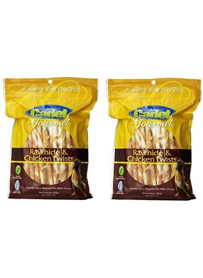 Cadet Cadet Gourmet 07220 50 pc Rawhide & Chicken Twists Dog Treats - Quantity 22 