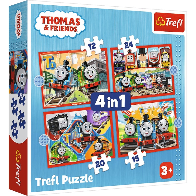 Trefl - Thomas And Friends 4In1 Puzzle 12+24+20+15 Pieces - 34619 - Image 1