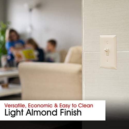 Power Gear, Light Almond, Single Toggle Switch Wall Plate Cover, 1 Gang, Standard, Unbreakable Faceplate, 2.75? x 4.5? , Screws Included, 11674 - Image 4