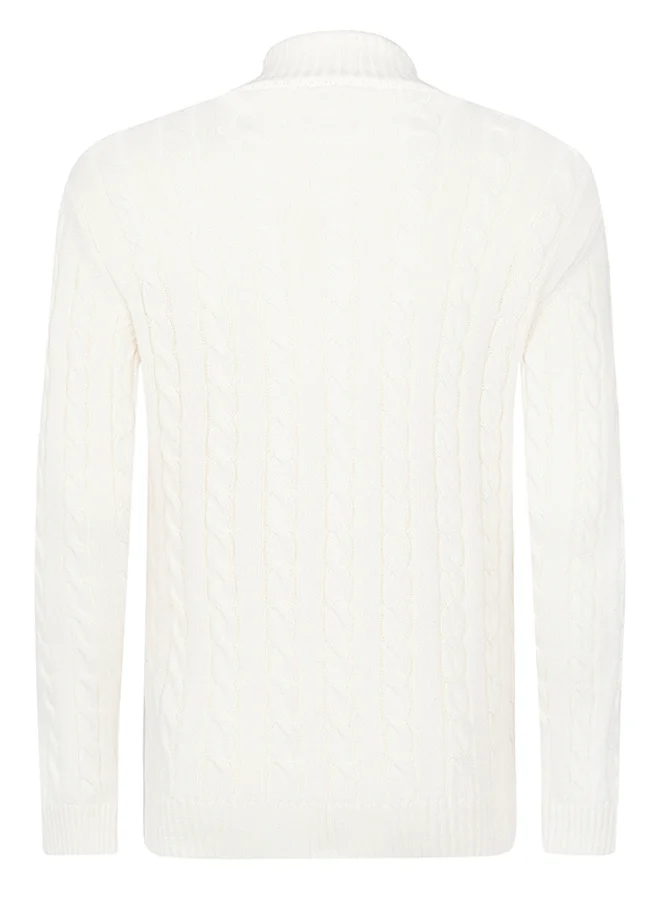 FELIX HARDY Cable knit half zip jumper