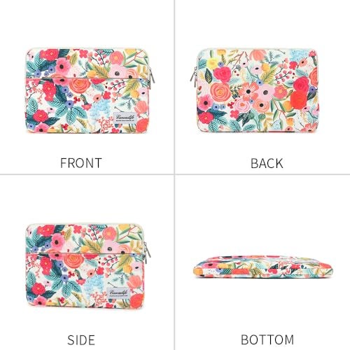 Canvaslife Garden Rose Waterproof Pattern 13 inch Canvas Laptop Sleeve with Pocket 13 inch 13.3 inch Laptop 13 case13 Sleeve - Image 4