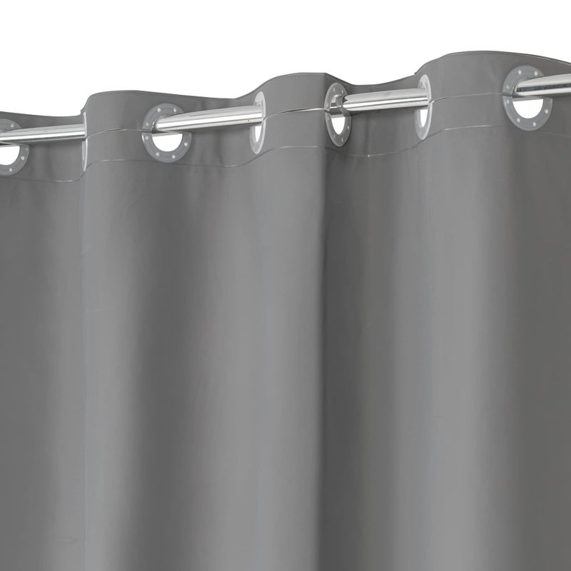 No Hook PEVA Shower Curtain or Liner  8G Heavy Duty Grey Bathroom Shower Curtain No Hooks Required Waterproof Plastic  PVC Free Standard Size 71 x 74 Dark Gray