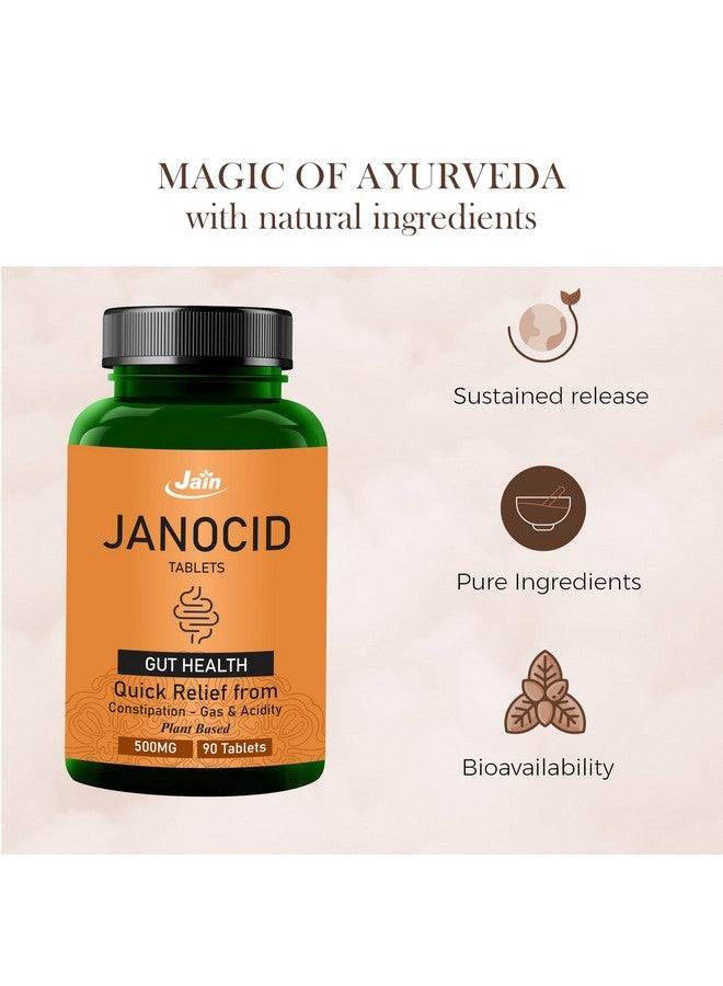 JAIN Jain Janocid 500 mg, 90 Tablets | For Better Digestive Function | Quick Relief from Constipation-Gas & Acidity | Colon Cleanser for Healthy Gut  - Image 4