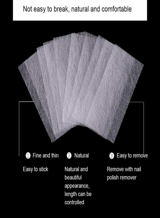Much Hotter White Nail Extension Fibers, Quick Extension Nails Art Fiberglass, Non-Woven French Fingernail Warp, Magical Fingernails Extension Silk Tools, False Manicure Salon or Home Use (100 Pieces) - Image 4