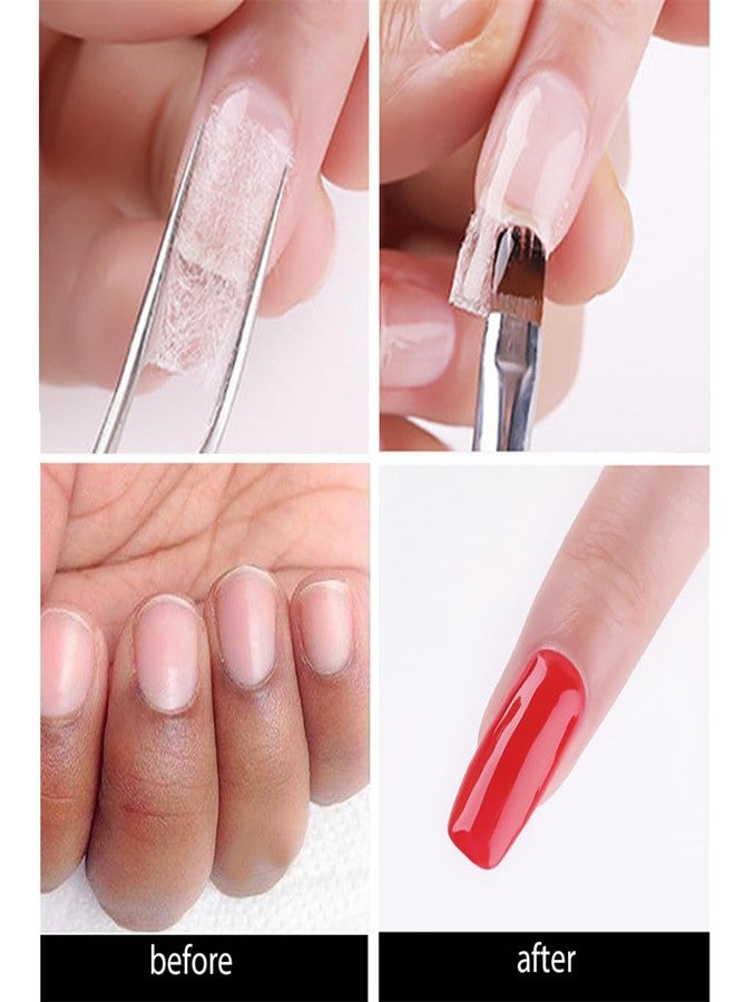 Much Hotter White Nail Extension Fibers, Quick Extension Nails Art Fiberglass, Non-Woven French Fingernail Warp, Magical Fingernails Extension Silk Tools, False Manicure Salon or Home Use (100 Pieces) - Image 3