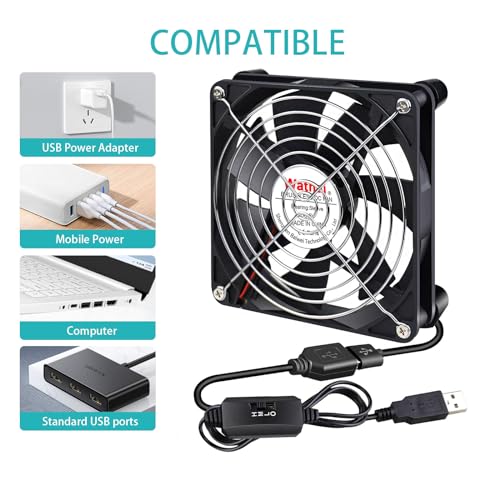 Wathai 140mm x 25mm USB Cooliing Fan 5V with Speed Control for Computer Case Receiver DVR PlayStation Xbox PS4 Router Cabinet Cooling - Image 5