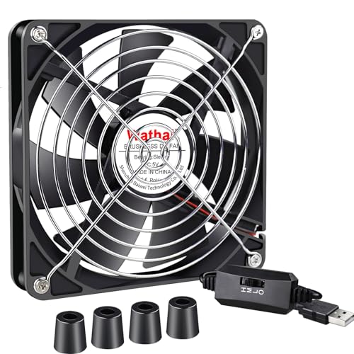 Wathai 140mm x 25mm USB Cooliing Fan 5V with Speed Control for Computer Case Receiver DVR PlayStation Xbox PS4 Router Cabinet Cooling - Image 1