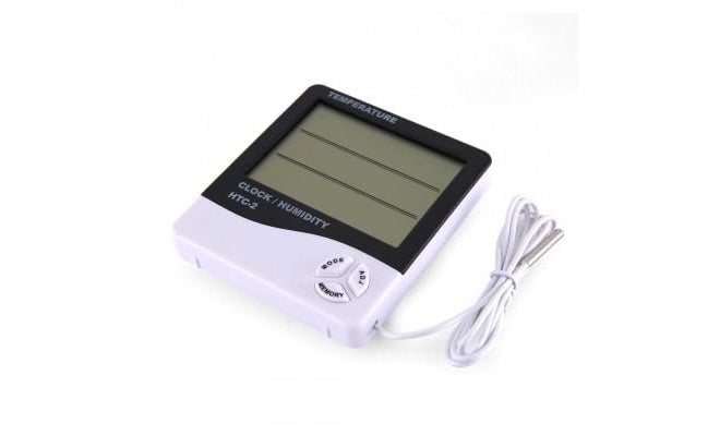 Robodo HTC-2 مقياس الحرارة والرطوبة HTC2 بشاشة كبيرة مع ساعة منبه - Image 3