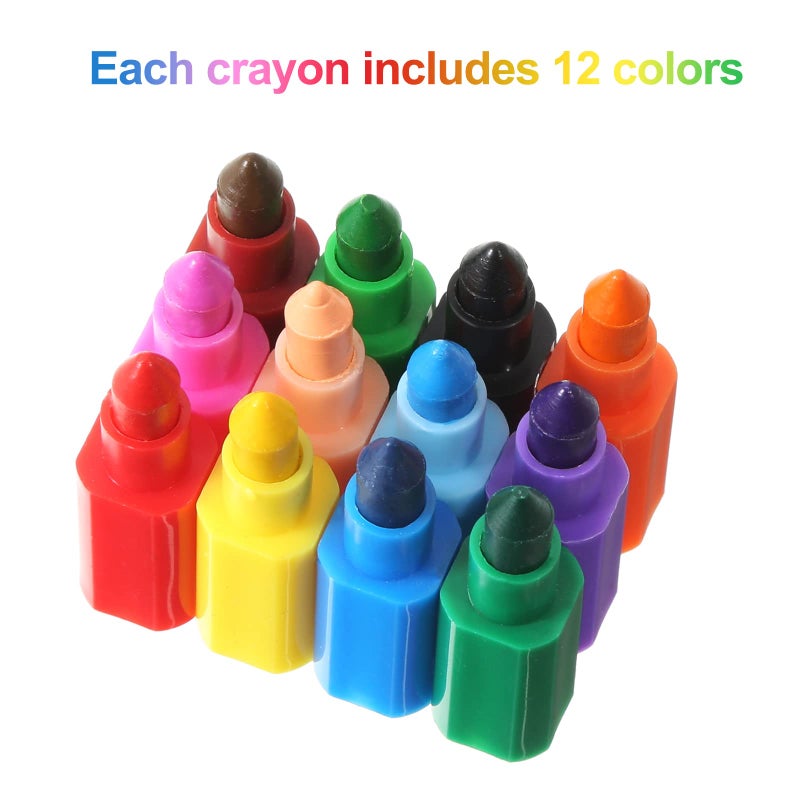 Leinuosen Stacking Crayons Buildable Crayons Colorful Crayon for Children School Office Supplies, 12 Colors (36) - Image 2