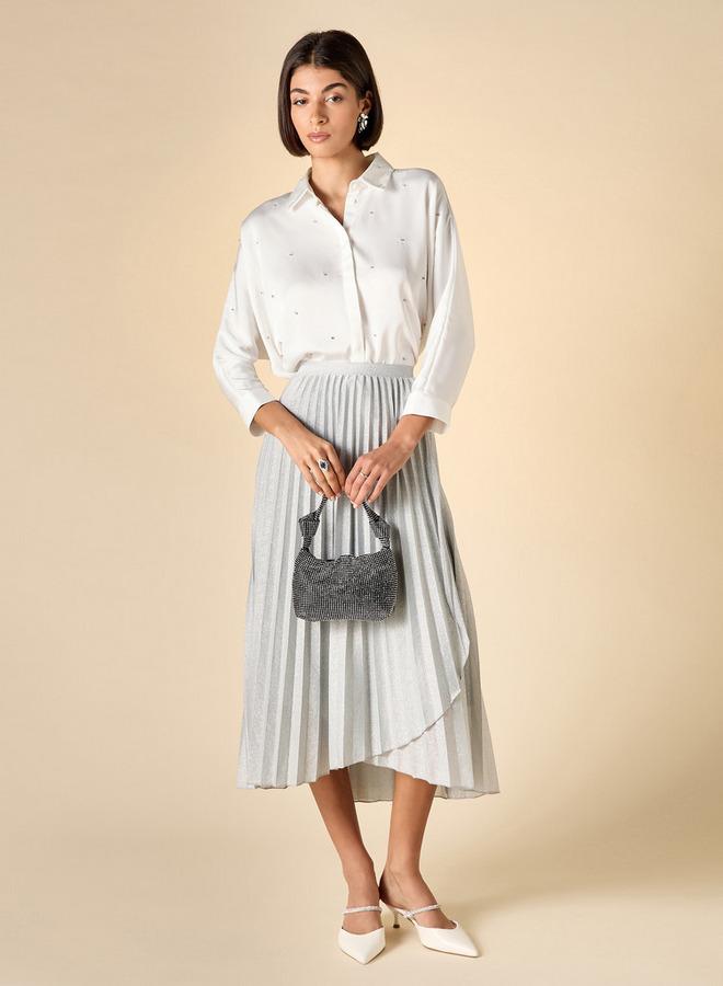 ايكونيك قميص مزيّن فضفاض بأكمام 3/4 من آيكونيك - Image 2